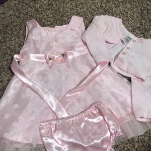 Polka dotted dress sweater and bottoms